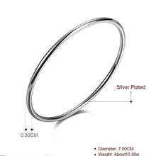 Load image into Gallery viewer, Silver Plated 70mm Diameter Simple Smooth Bangle. Buy at 100Sterling.com