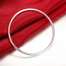 Load image into Gallery viewer, Silver Plated 70mm Diameter Simple Smooth Bangle. Buy at 100Sterling.com