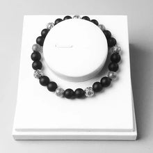 Load image into Gallery viewer, Hero Black Karma Bracelet with 925 Sterling Silver and Obsidian Beads. Buy at 100Sterling.com.