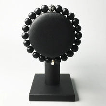 Load image into Gallery viewer, Black Obsidian Karma Bracelets with 925 Sterling Silver Cross Beads. Buy at 100Sterling.com.