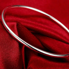 Load image into Gallery viewer, Silver Plated 70mm Diameter Simple Smooth Bangle. Buy at 100Sterling.com