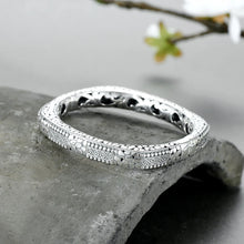 Load image into Gallery viewer, Ornate S925 Sterling Silver Squared Hollow Design Bracelet. Buy at 100Sterling.com.