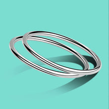 Load image into Gallery viewer, Genuine 925 Sterling Silver Double Hoop 4mm Bangle Bracelet from 100Sterling.com
