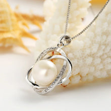 Load image into Gallery viewer, Genuine 925 Sterling Silver Freshwater Pearl Pendent Necklace. Buy at 100Sterling.com