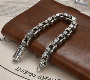 S925 Sterling Silver Rattan Square O-Chain Bracelet