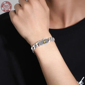 Genuine 925 Sterling Silver Bracelets with unique styles and design. Style 2. Buy from 100Sterling.com. Free Delivery.