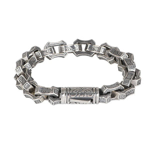 S925 Sterling Silver Rattan Square O-Chain Bracelet