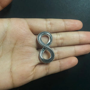 925 Sterling Silver Infinite Symbol Snake Pattern Pendant Necklace . Buy at 100Sterling.com.