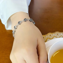 Load image into Gallery viewer, 925 Sterling Silver Skull and Pave Zircon Bracelet. Buy at 100Sterling.com.
