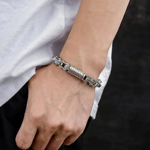 S925 Sterling Silver Rattan Square O-Chain Bracelet