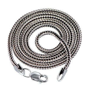 925 Sterling Silver Necklace with Vintage Foxtail Design. 100Sterling.com