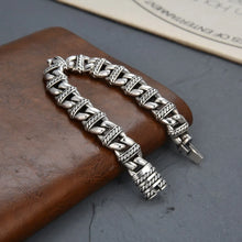 Load image into Gallery viewer, Genuine 925 Sterling Silver Classic Retro Style Bracelet. Buy from 100Sterling.com.