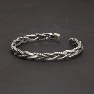 925 Sterling Silver Industrial Braid Bracelet. Buy at 100Sterling.com.