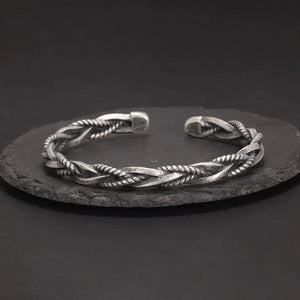 925 Sterling Silver Industrial Braid Bracelet. Buy at 100Sterling.com.