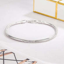 Load image into Gallery viewer, 100% 925 Sterling Silver Smooth Round Snake Chain Bracelet for Women and Men. Buy from 100Sterling.com