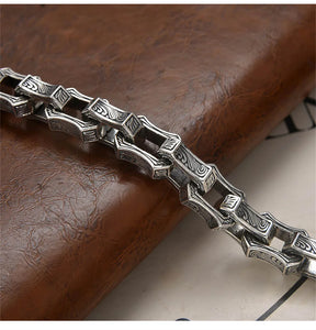 S925 Sterling Silver Rattan Square O-Chain Bracelet