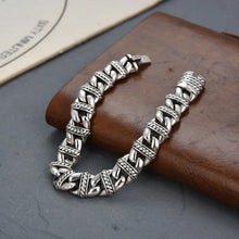 Load image into Gallery viewer, Genuine 925 Sterling Silver Classic Retro Style Bracelet. Buy from 100Sterling.com.