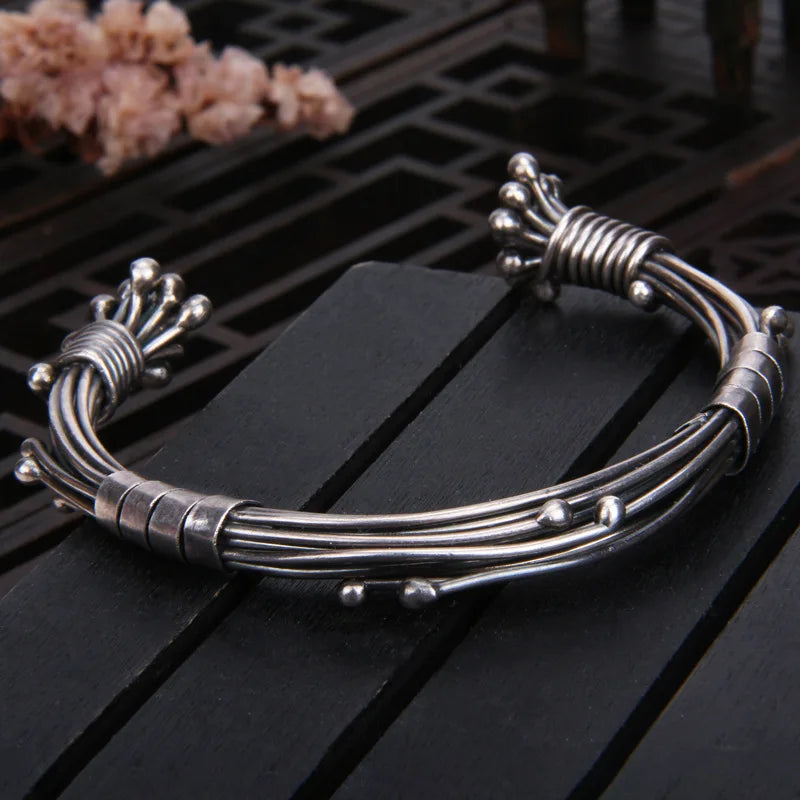 Thai Sterling Silver Multi Strand Branch Bangle from 100Sterling.com