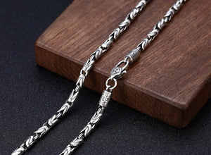 Silver Jewelry Retro Six-Character Mantra Necklace. Buy at 100Sterling.com.