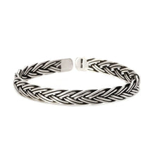 Load image into Gallery viewer, Genuine 999 Solid Sterling Silver Braided Bangle Cuff Bracelet . Buy from 100Sterling.com