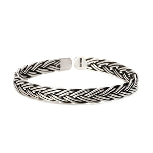 Genuine 999 Solid Sterling Silver Braided Bangle Cuff Bracelet . Buy from 100Sterling.com