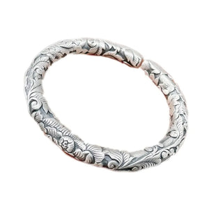 S999 Silver Jewelry Three-Dimensional Carved Vine Design Bracelet. Buy from 100Sterling.com.