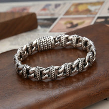 Load image into Gallery viewer, Genuine 925 Sterling Silver Classic Retro Style Bracelet. Buy from 100Sterling.com.