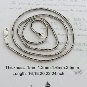 925 Sterling Silver Necklace with Vintage Foxtail Design. 100Sterling.com