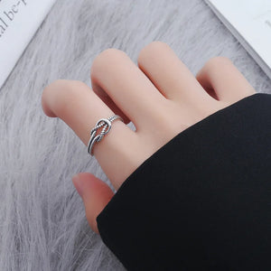 S925 Sterling Silver Ring Retro Knot Ring
