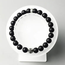 Load image into Gallery viewer, Black Obsidian Karma Bracelets with 925 Sterling Silver Cross Beads. Buy at 100Sterling.com.