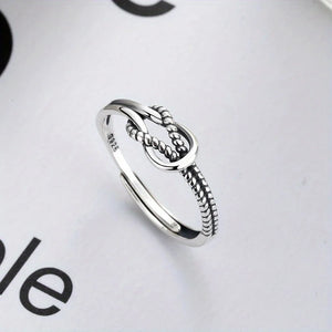 S925 Sterling Silver Ring Retro Knot Ring