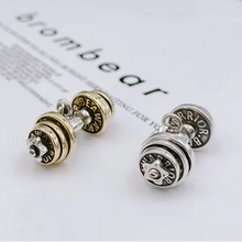 Load image into Gallery viewer, Retro 925 Sterling Silver Dumbbell "Be A Warrior" Pendant, Buy at 100Sterling.com