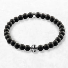 Load image into Gallery viewer, Black Obsidian Karma Bracelets with 925 Sterling Silver Cross Beads. Buy at 100Sterling.com.