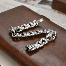 Load image into Gallery viewer, Genuine 925 Sterling Silver Classic Retro Style Bracelet. Buy from 100Sterling.com.