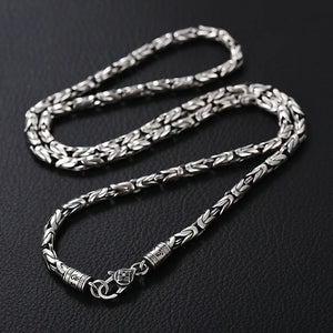 Silver Jewelry Retro Six-Character Mantra Necklace. Buy at 100Sterling.com.