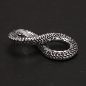 925 Sterling Silver Infinite Symbol Snake Pattern Pendant Necklace . Buy at 100Sterling.com.