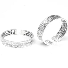 Load image into Gallery viewer, Solid S990 Sterling Silver Textured Reverse Curve Bangle. Buy at 100Sterling.com