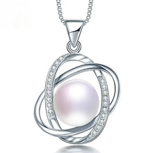 Load image into Gallery viewer, Genuine 925 Sterling Silver Freshwater Pearl Pendent Necklace. Buy at 100Sterling.com