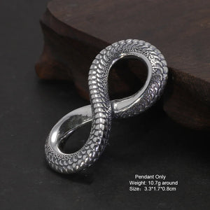 925 Sterling Silver Infinite Symbol Snake Pattern Pendant Only. Buy at 100Sterling.com.