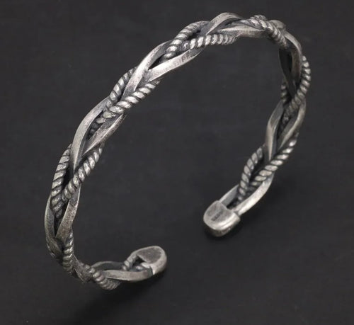 925 Sterling Silver Industrial Braid Bracelet. Buy at 100Sterling.com.