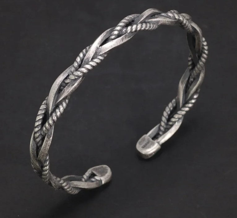 925 Sterling Silver Industrial Braid Bracelet | Buy at  display picture 2