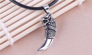 Men's Sterling Silver Wolf Tooth Necklace