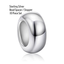 Load image into Gallery viewer, 10 Piece Set of Sterling Silver Smooth Round Bead Spacer Stoppers