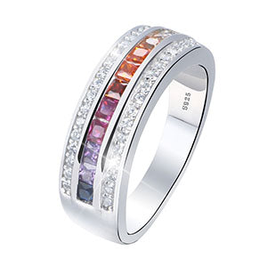 Sterling Silver Colors of the Rainbow Ring Collection - 13 Designs Available