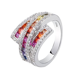Sterling Silver Colors of the Rainbow Ring Collection - 13 Designs Available