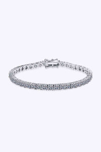 925 sterling silver bracelet with moissanite stones, rhodium-plated finish, total 4.9 ct. Buy at 100Sterling.com