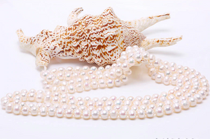 64 Inch Natural White 8-9mm Baroque Freshwater Pearl Necklace, Freshwater Pearl Necklace, Baroque Pearl Necklace, Long Pearl Necklace, 64 inch necklace, double wrap pearl necklace, triple wrap pearl necklace, 100Sterling.com, Stunning Pearls, Pearls, Anniversary Gift, Women's Pearl Necklace, Birthday Gift Ideas, Gift Ideas, Baroque Pearls, Bridal Jewelry, Bridesmaid Jewelry Free Shipping Jewelry, Fashion Pearl Jewelry