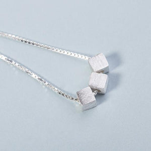 Silver Plated Triple Cube Necklace