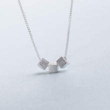 Load image into Gallery viewer, Silver Plated Triple Cube Necklace