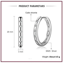 Load image into Gallery viewer, Sterling Silver Circle Earrings with Cubic Zirconia